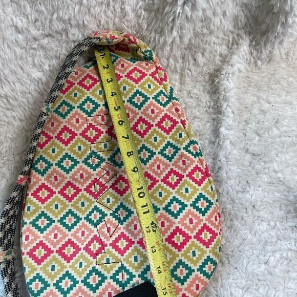 Kanu  Rope sling back canvas multi color Green ,pink & Orange Aztec prints .
